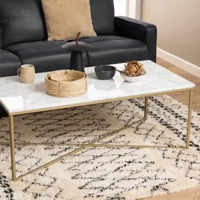 Alisma Coffee Table - White, Marble image