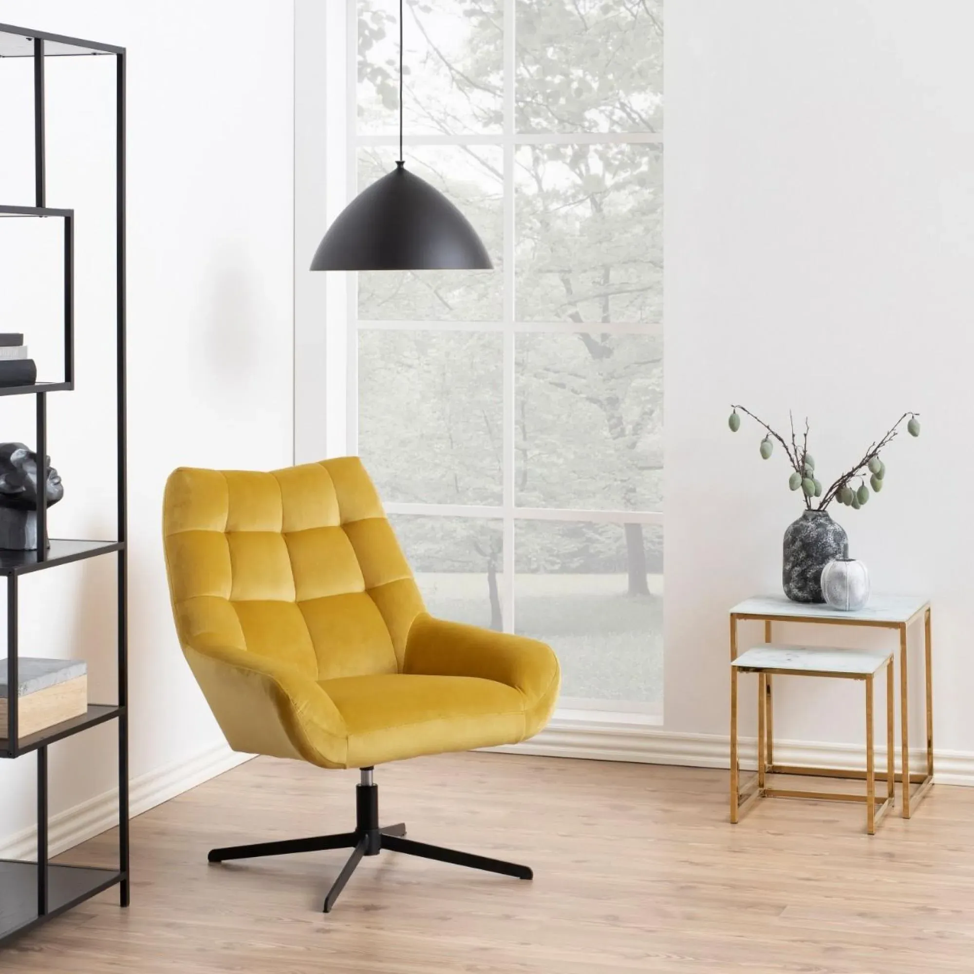 Alisma Nest of 2 Tables - White, Marble Effect