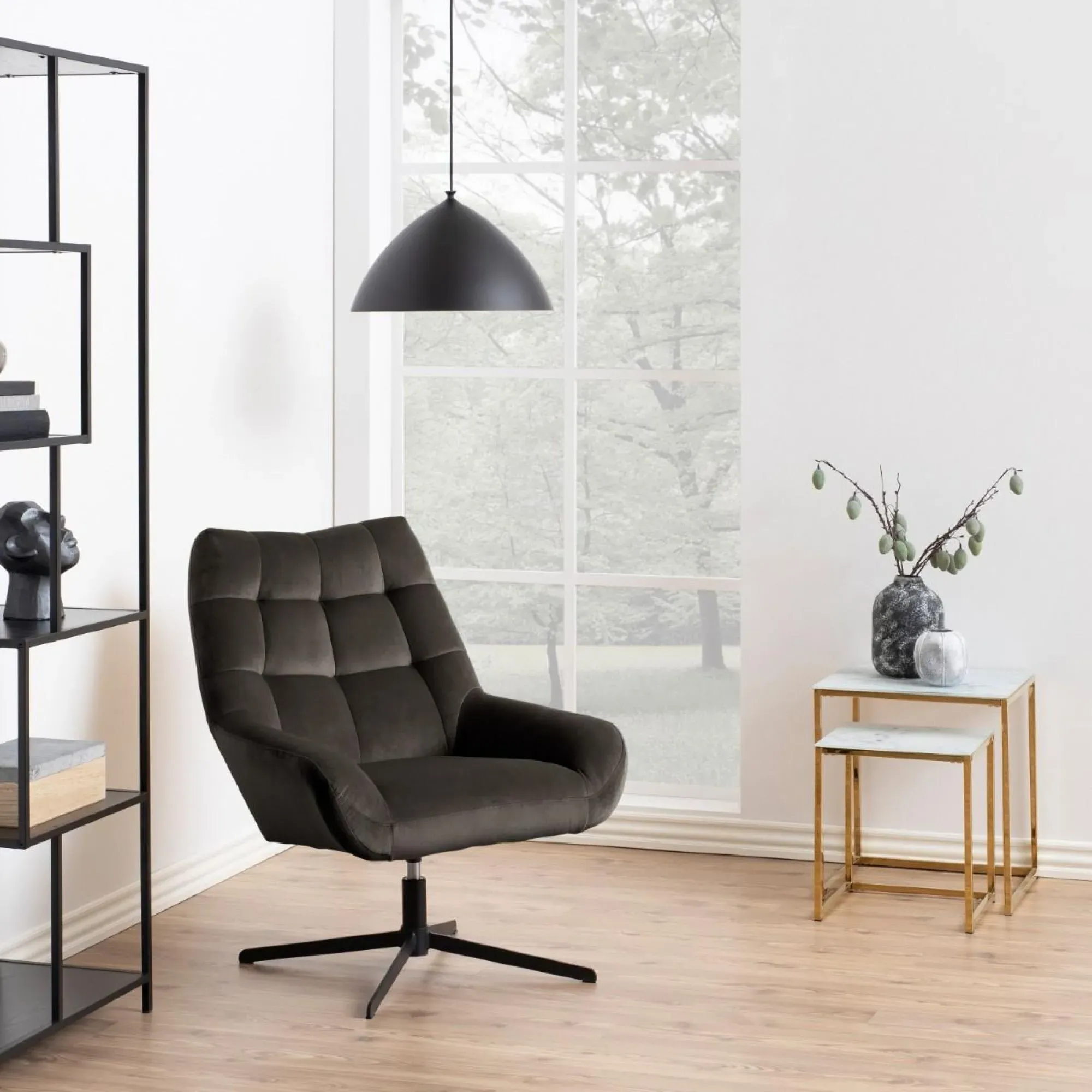 Alisma Nest of 2 Tables - White, Marble Effect