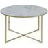 Alisma Round Coffee Table with Gold Legs - White, Marble Effect