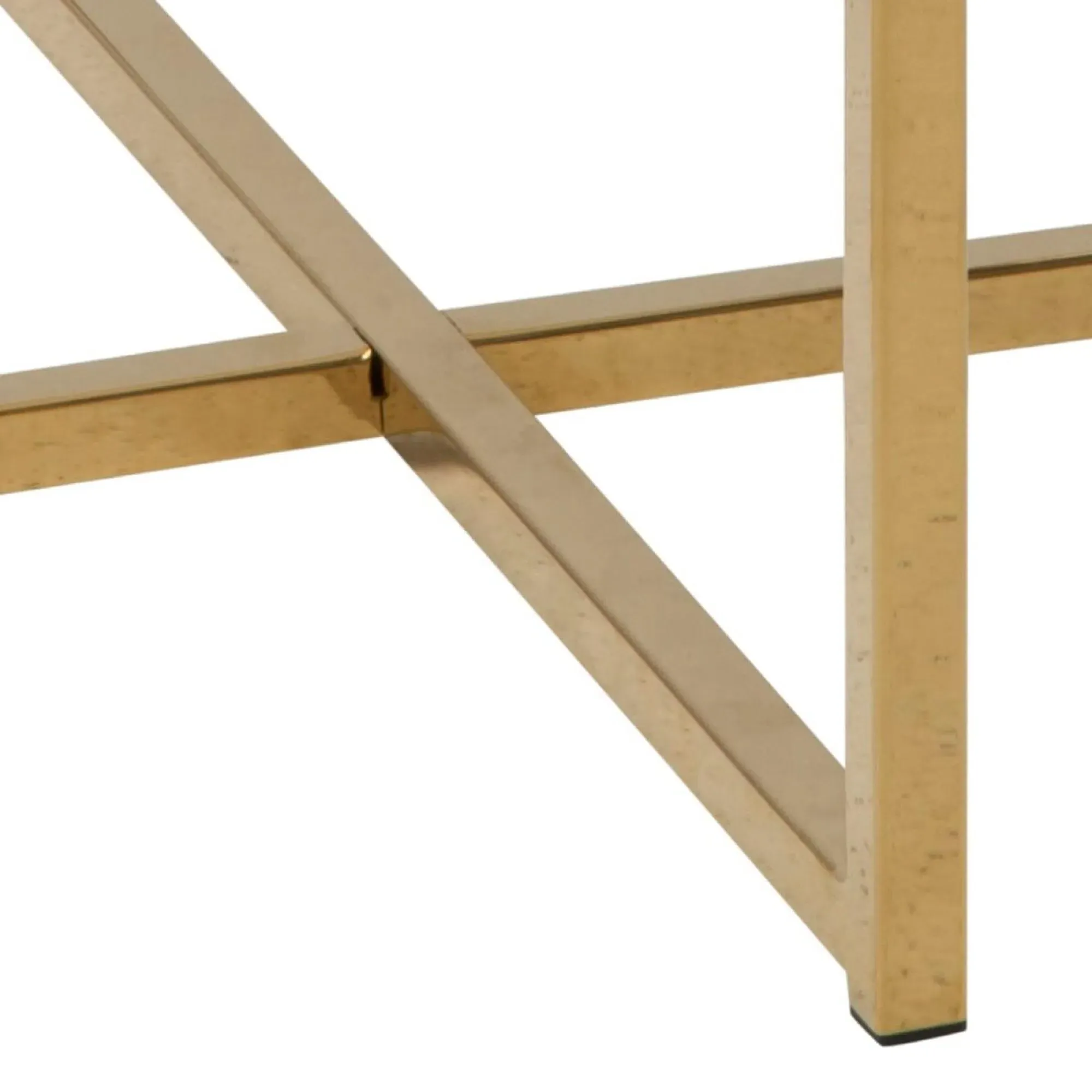 Alisma Round Side Table with Gold Legs - White, Marble Effect