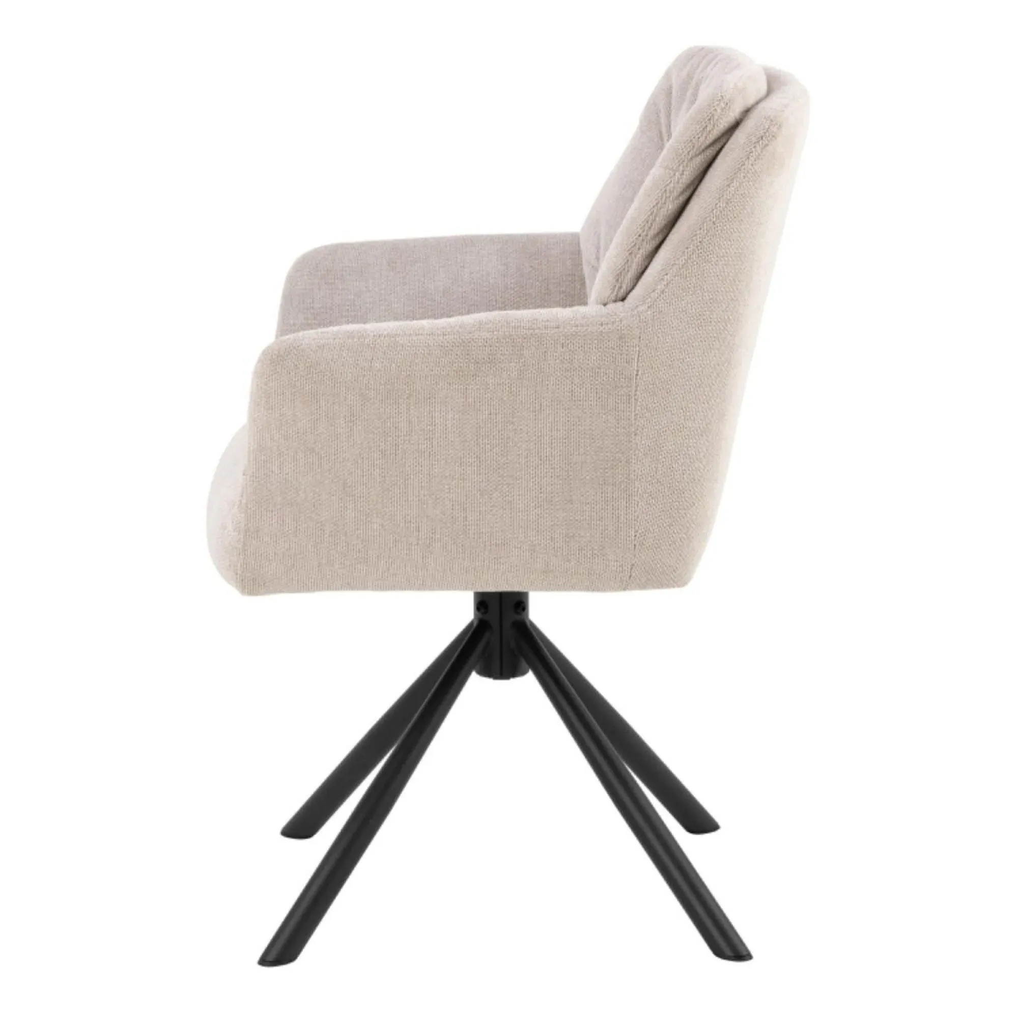 Alonso Swivel Dining Armchair - Cream, Fabric