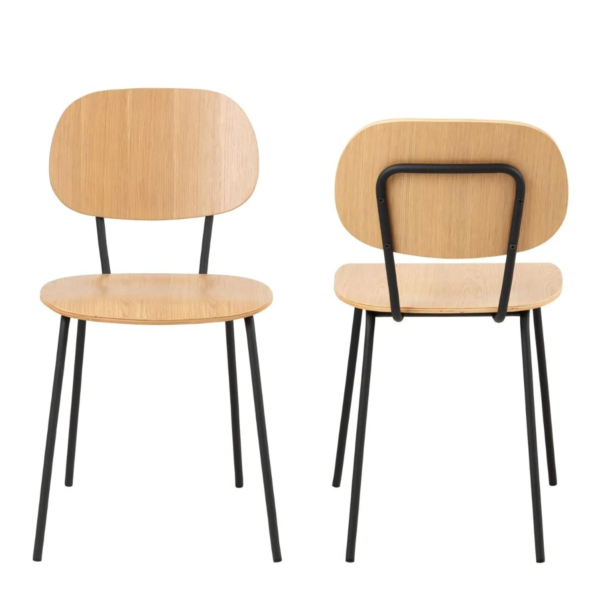 Amira Dining Chair Set of 2 - Brown, Oak