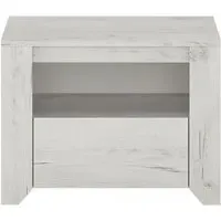 Angel 1 Drawer Bedside Cabinet - White, Oak