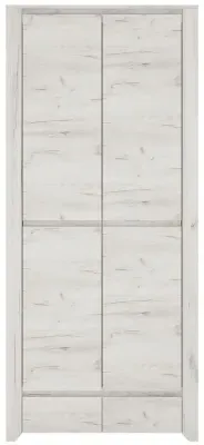 Angel 2 Door 2 Drawer Double Wardrobe - White, Oak image