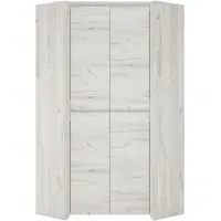 Angel 2 Door Corner Wardrobe - White, Oak