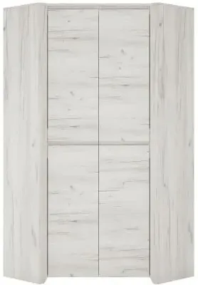 Angel 2 Door Corner Wardrobe - White, Oak image