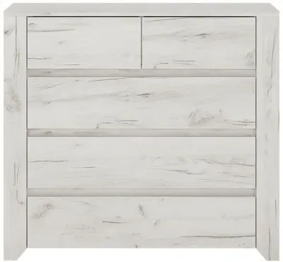 Angel 2+3 Drawer Chest - White, Oak image