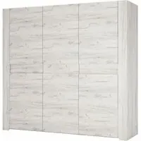 Angel 3 Door Triple Wardrobe - White, Oak