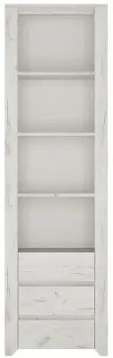 Angel Tall 3 Drawer Bookcase - White, Oak image