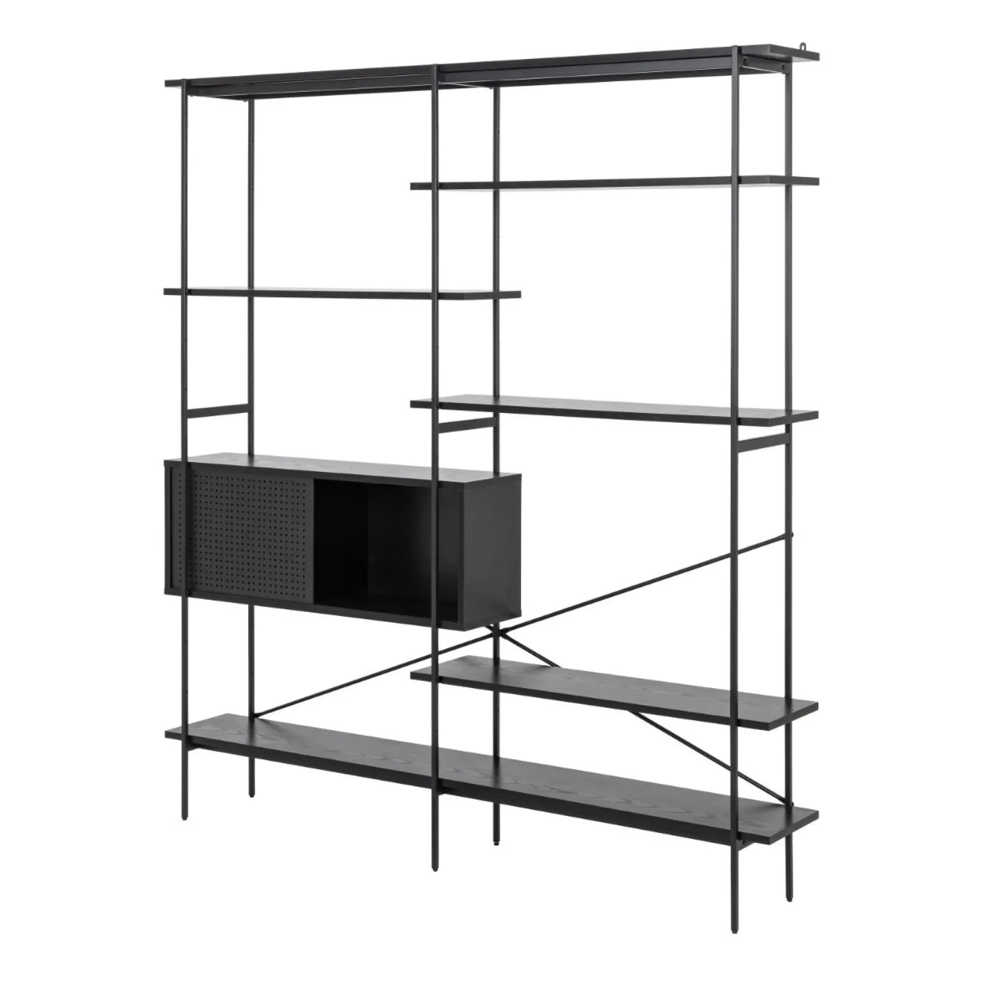 Angus 1 Door Bookcase - Black, Ash