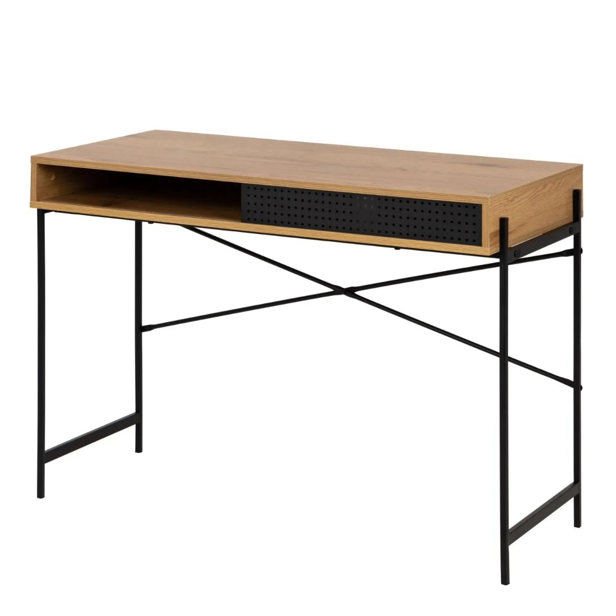 Angus 1 Door Desk - Brown, Oak Effect