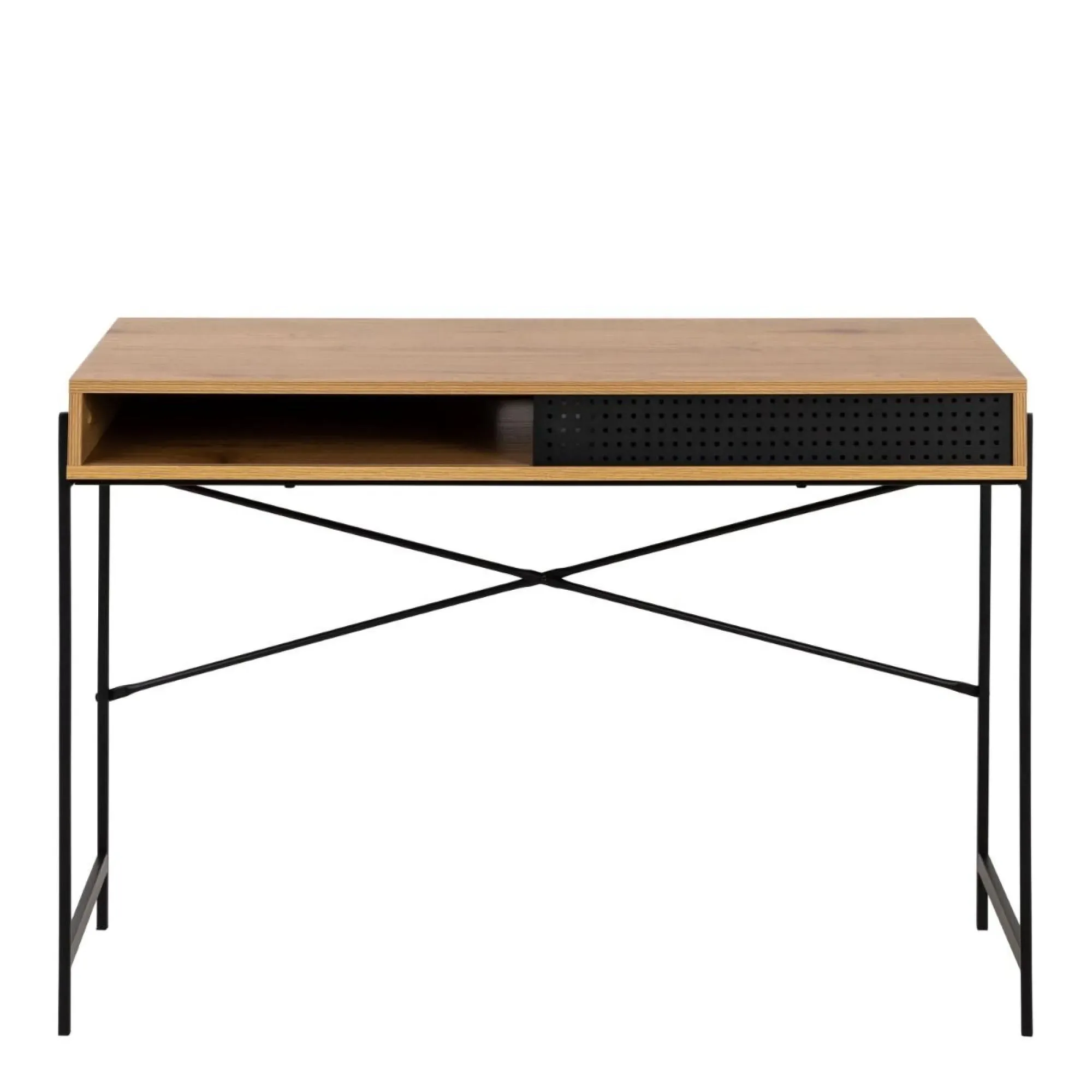 Angus 1 Door Desk - Brown, Oak Effect