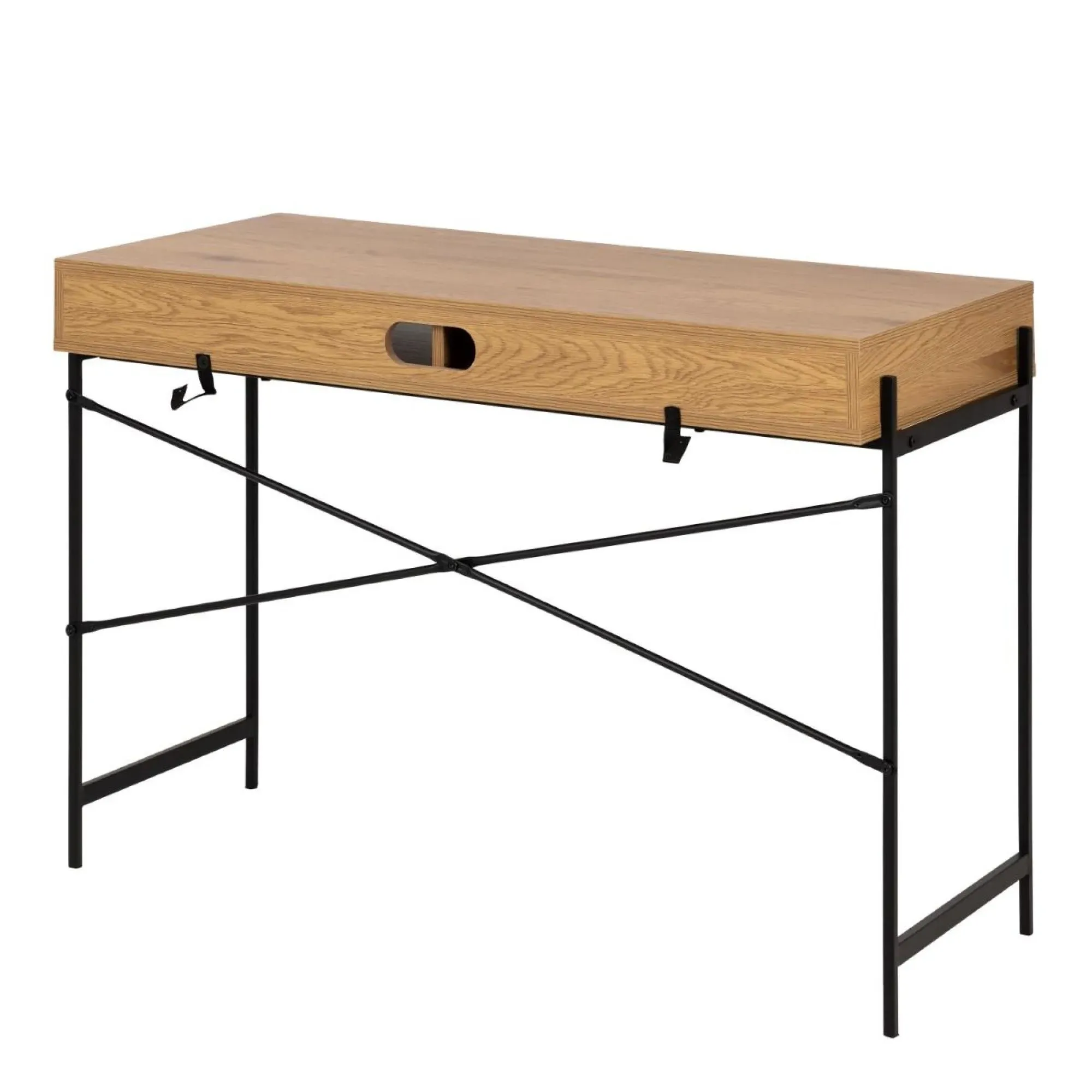 Angus 1 Door Desk - Brown, Oak Effect