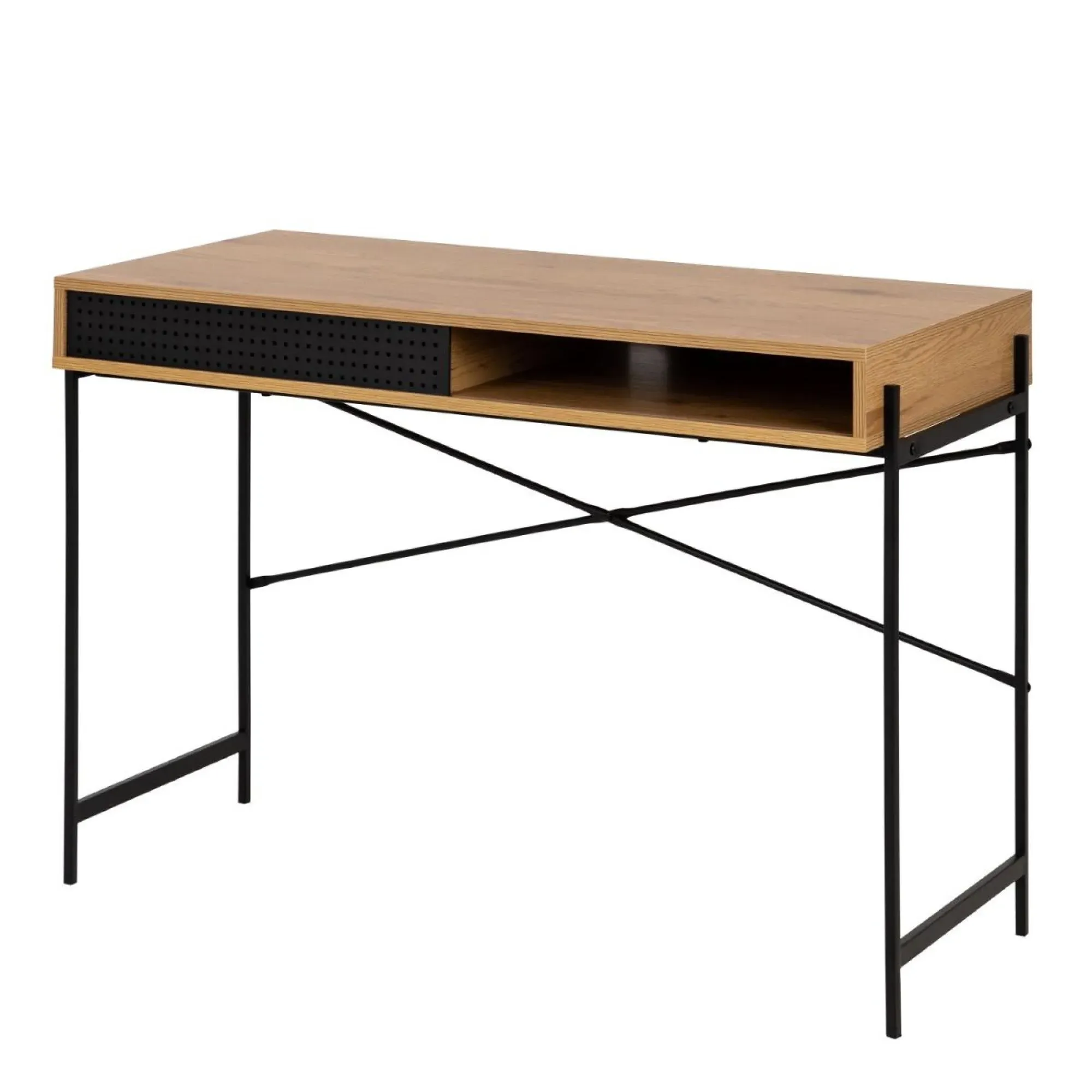 Angus 1 Door Desk - Brown, Oak Effect