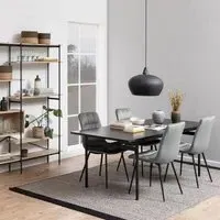 Angus 8 Seater Dining Table - Black, Ash