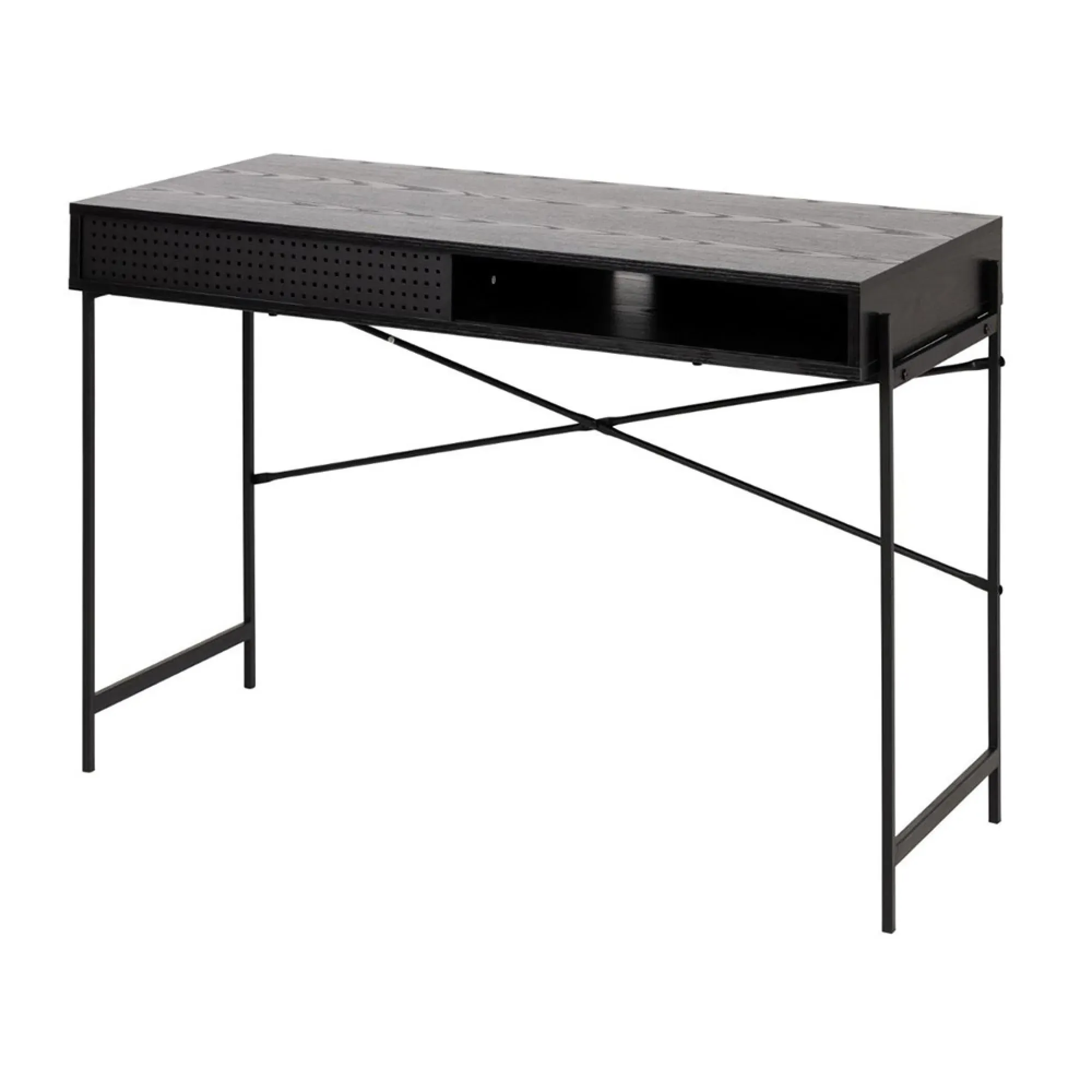 Angus Sliding Door Desk - Black, Ash