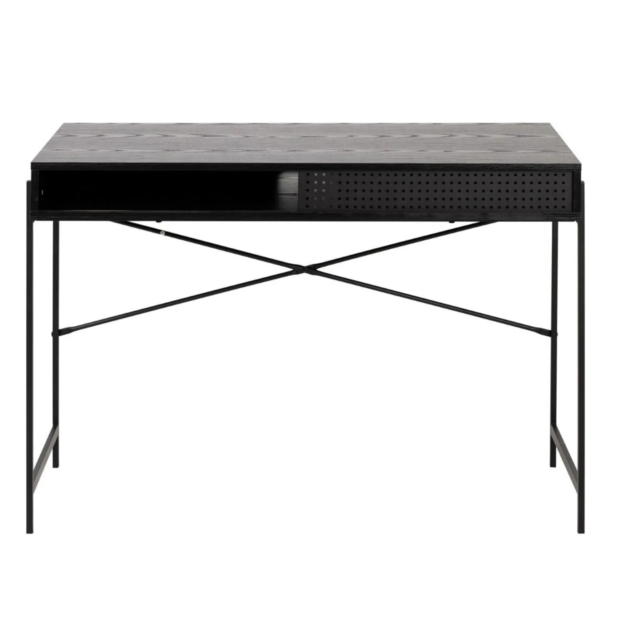 Angus Sliding Door Desk - Black, Ash