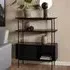 Angus Small Shelving Unit with Cupboard - Black, Ash