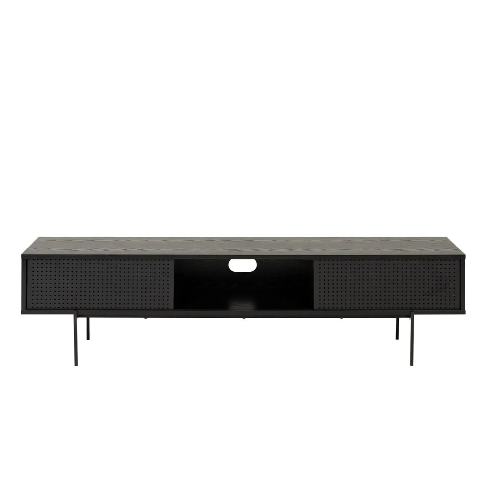 Angus TV Unit with 2 Sliding Doors - Black, Ash