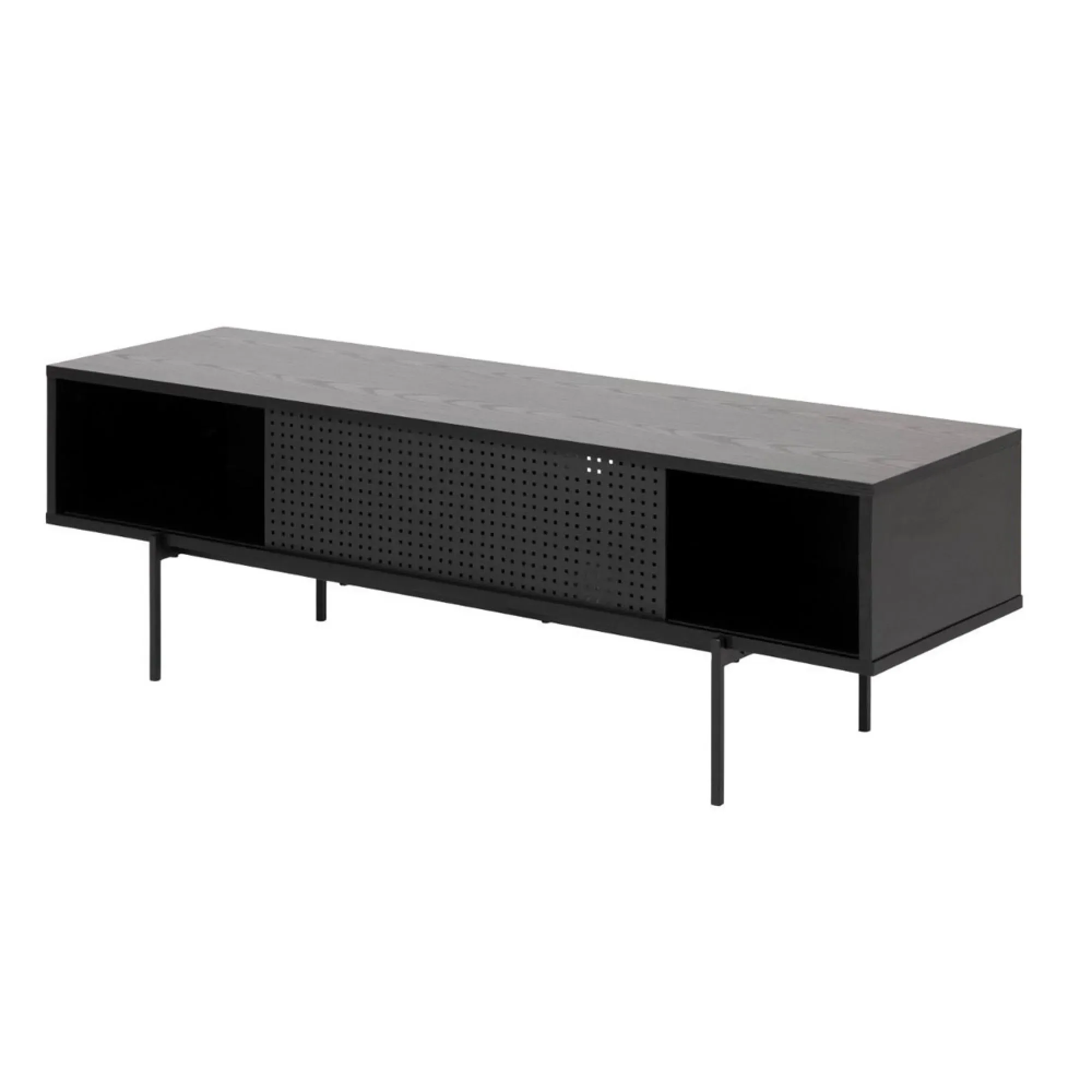 Angus TV Unit with Sliding Door - Black, Ash
