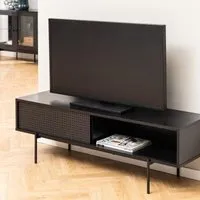 Angus TV Unit with Sliding Door - Black, Ash