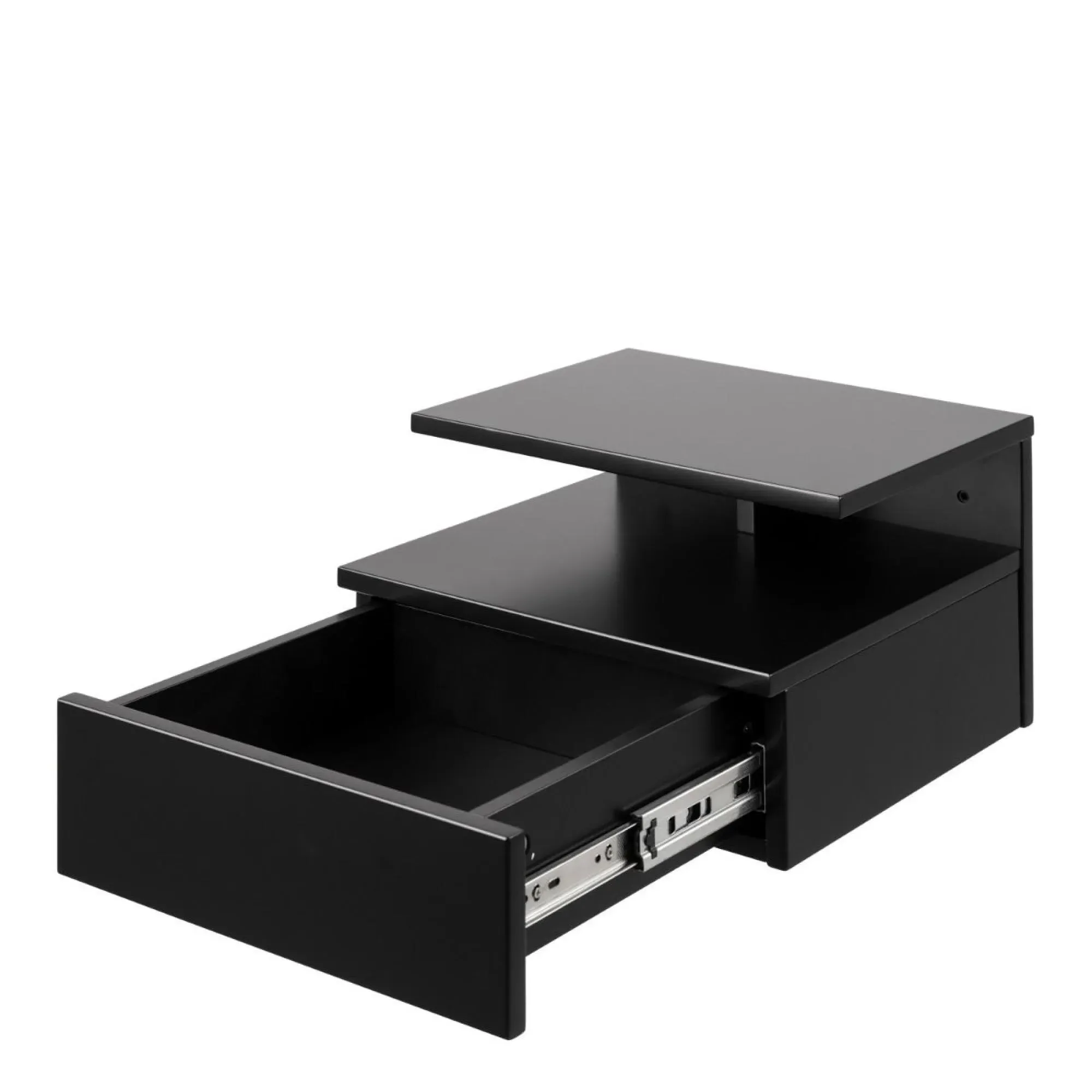 Ashlan 1 Drawer Floating Bedside Table - Black