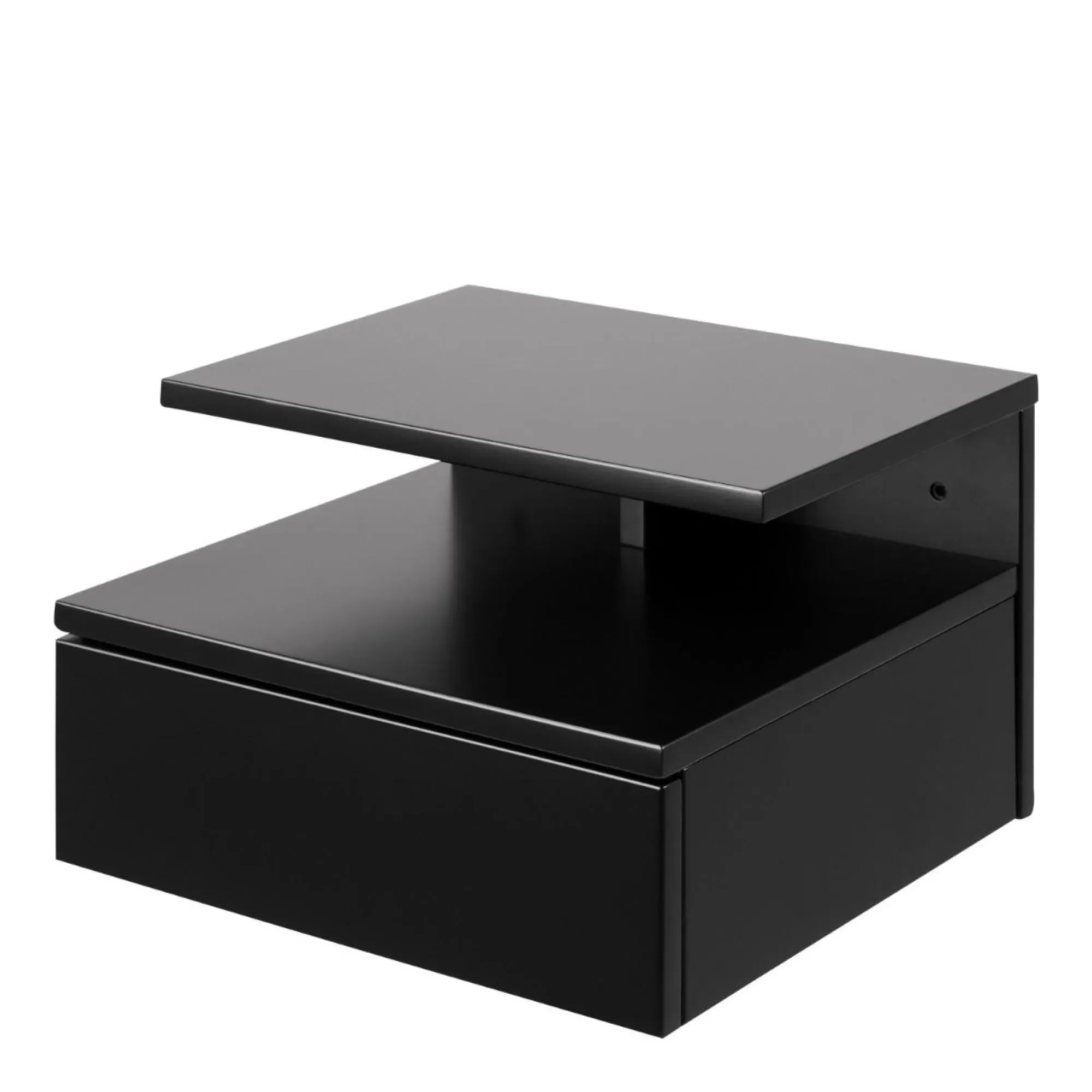 Ashlan 1 Drawer Floating Bedside Table - Black