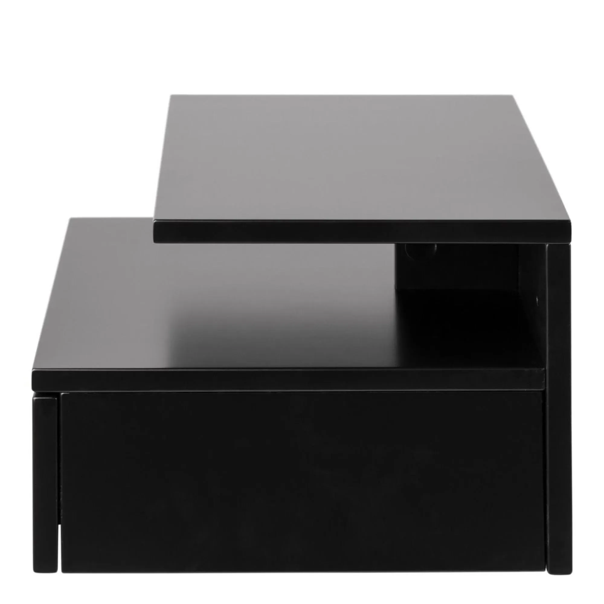 Ashlan 1 Drawer Floating Bedside Table - Black