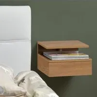 Ashlan 1 Drawer Floating Bedside Table - Oak