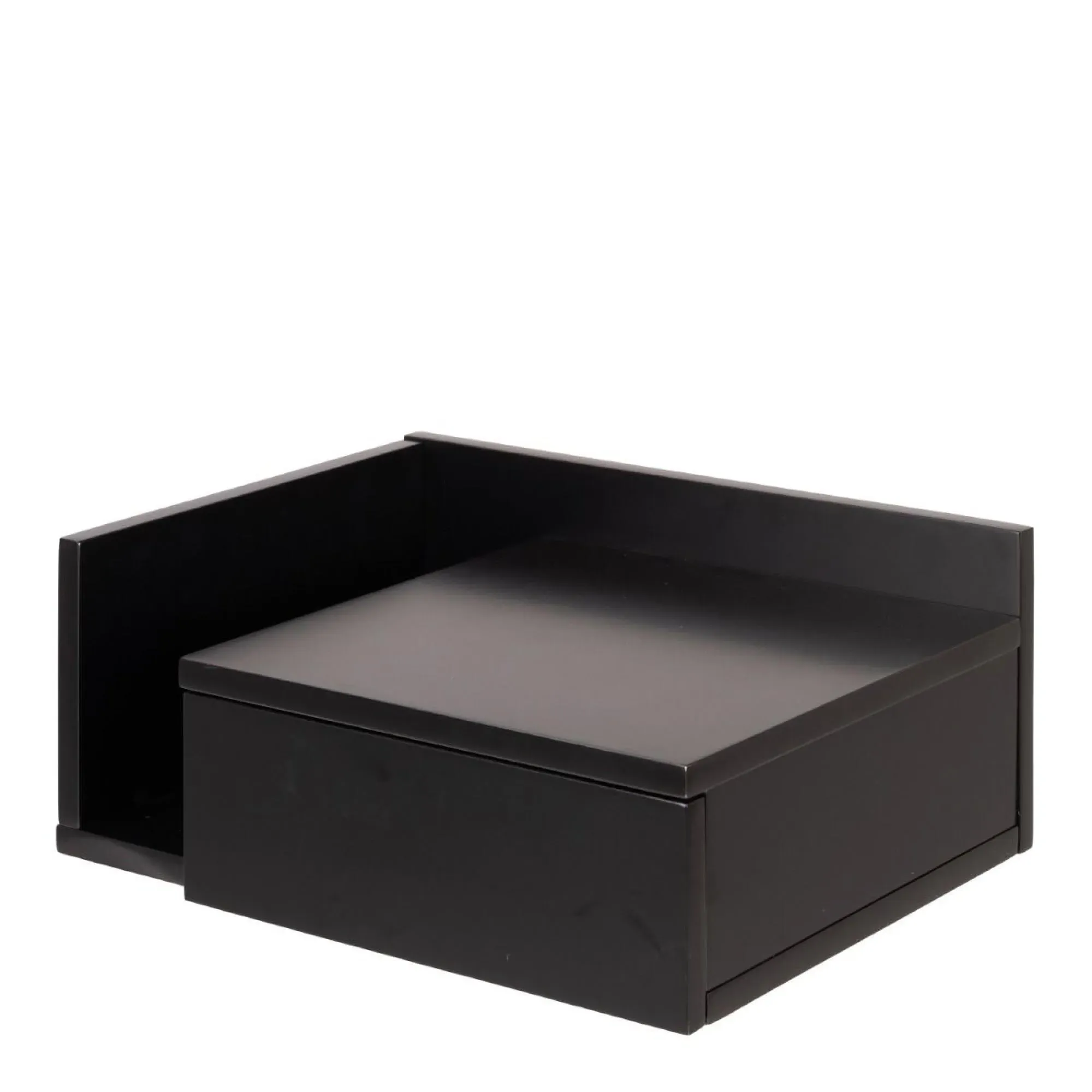 Ashlan 1 Drawer Floating Bedside Table with Shelf - Black