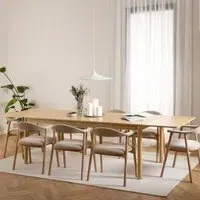 Atlantic Oak 8 Seater Extending Dining Table - Lacquered Oak