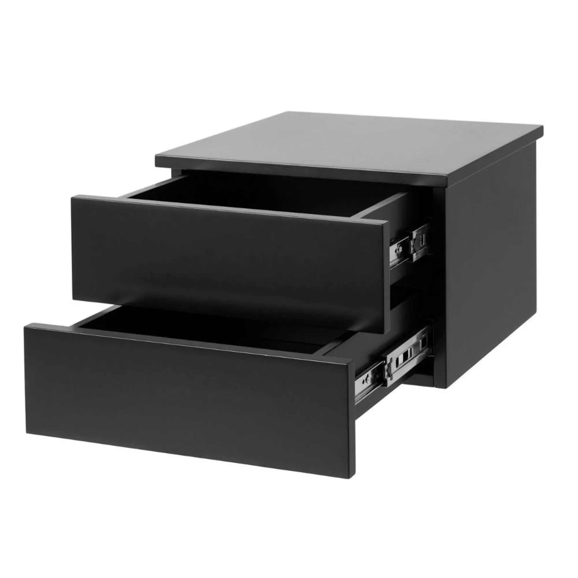 Avignon 2 Drawer Floating Bedside Table - Black