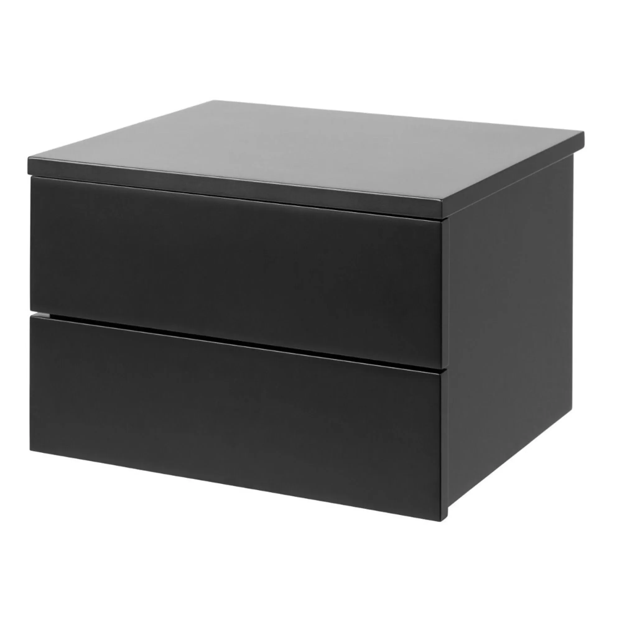 Avignon 2 Drawer Floating Bedside Table - Black