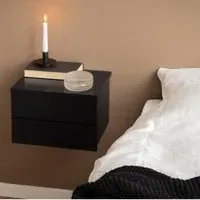 Avignon 2 Drawer Floating Bedside Table - Black