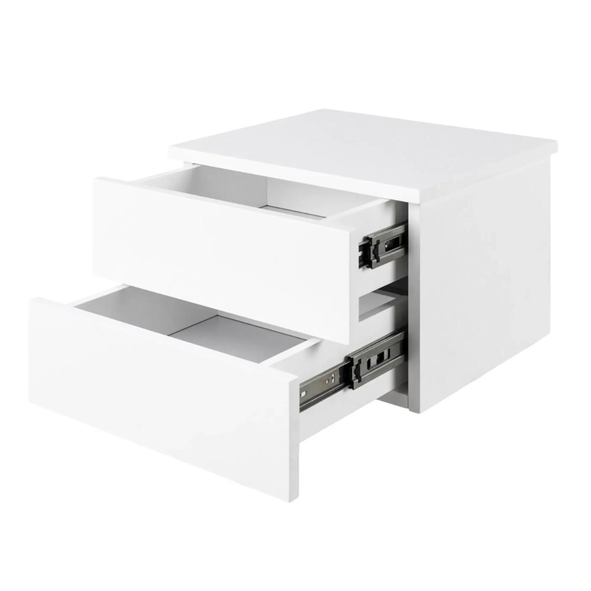 Avignon 2 Drawer Floating Bedside Table - White
