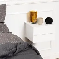 Avignon 2 Drawer Floating Bedside Table - White