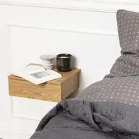 Avignon Floating Bedside Table with Drawer - Oak