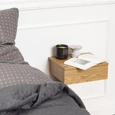 Avignon Floating Bedside Table with Drawer - Oak