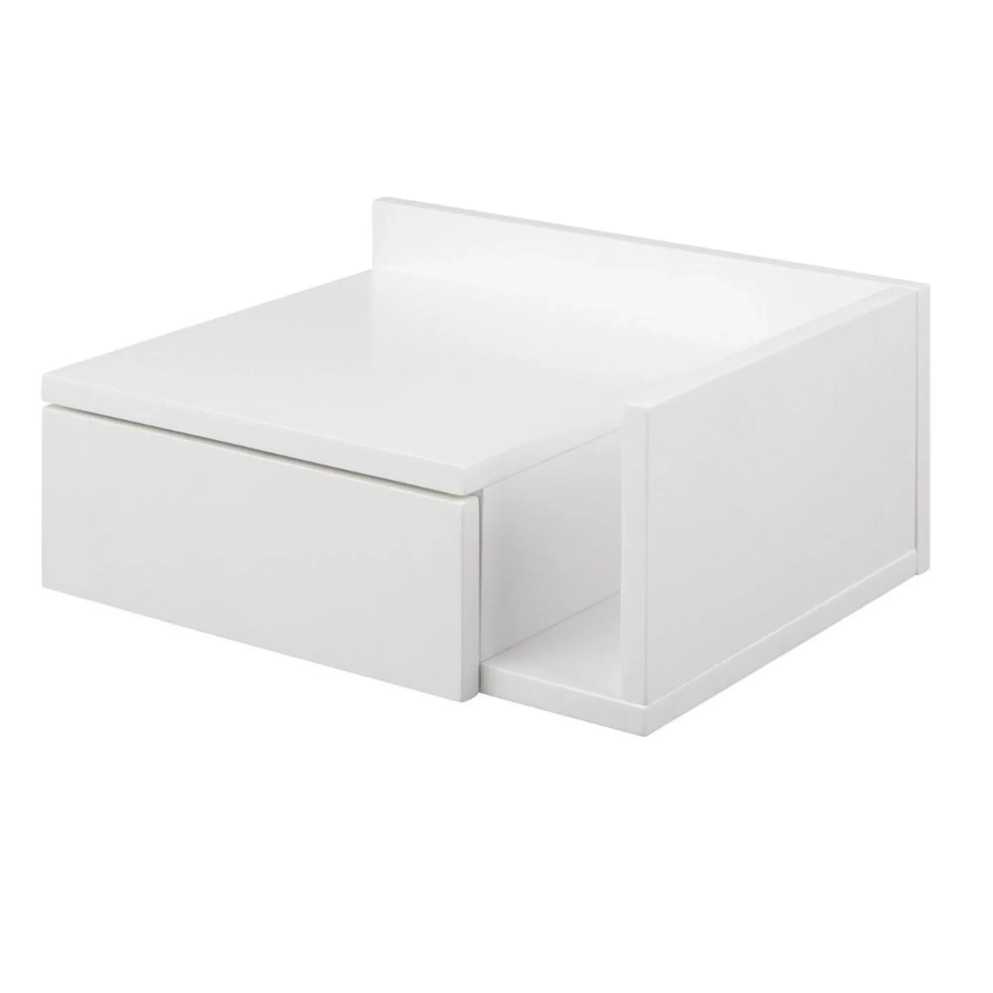 Avignon Floating Bedside Table with Drawer - White