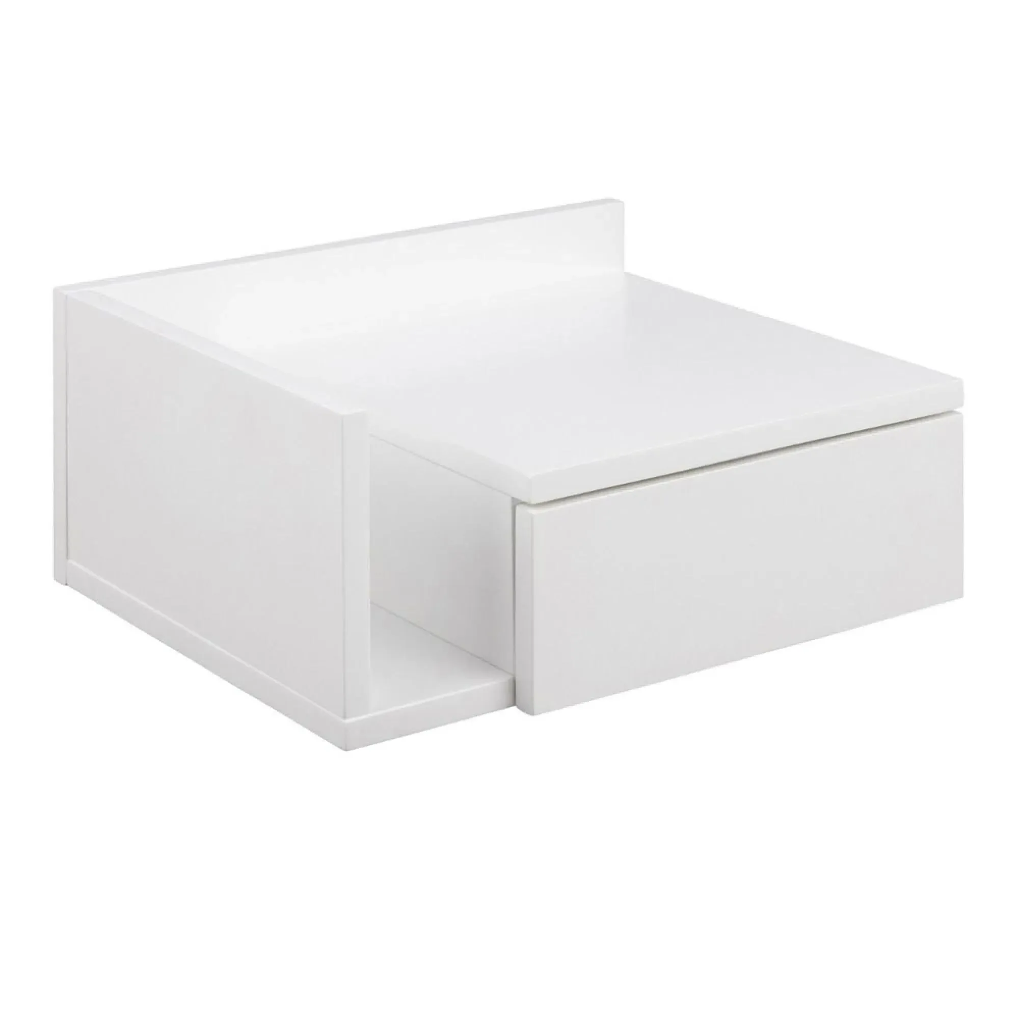 Avignon Floating Bedside Table with Drawer - White