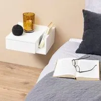 Avignon Floating Bedside Table with Drawer - White