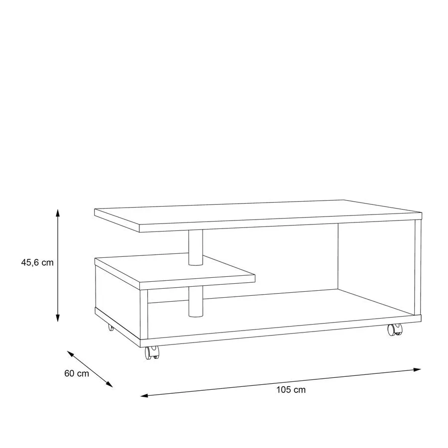 Bailey G-Shape Coffee Table - Antique Oak