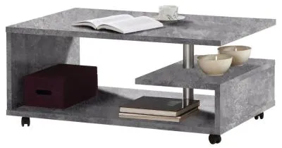 Bailey G-Shape Coffee Table - Concrete Grey