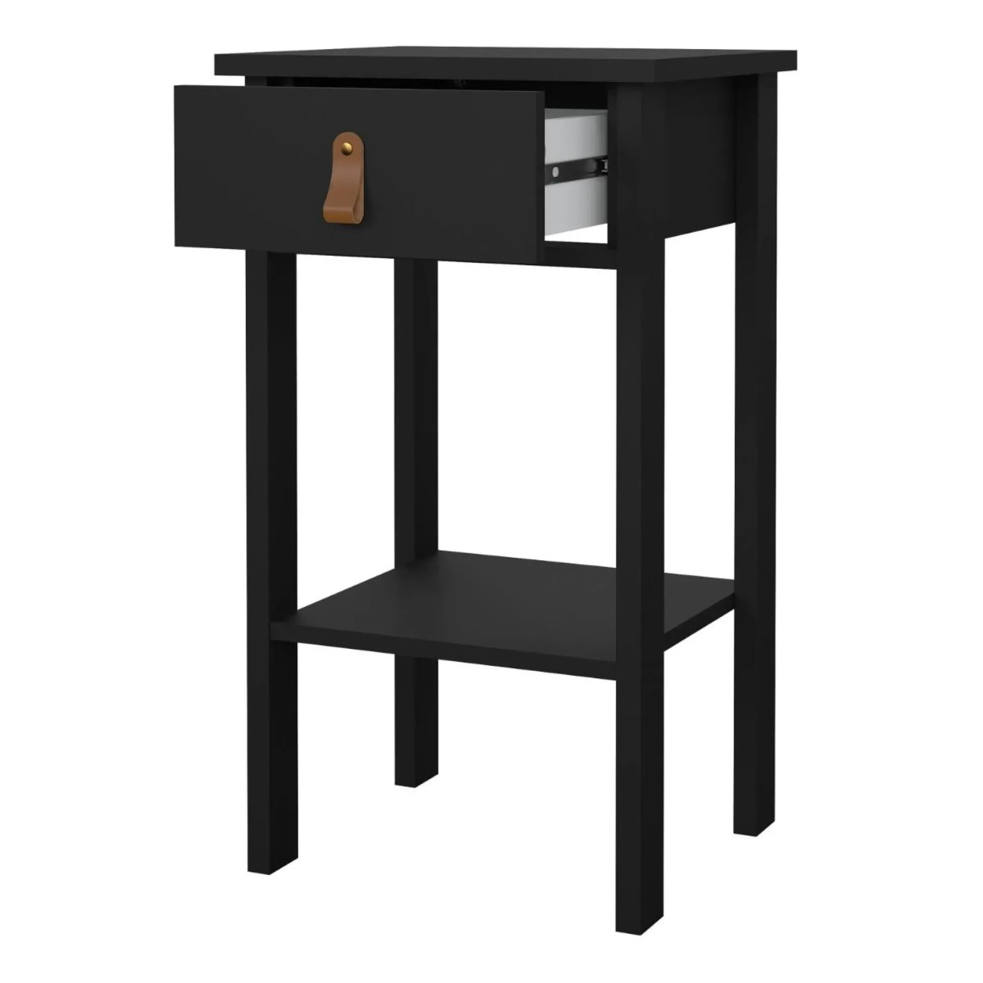 Barcelona 1 Drawer Bedside Table - Matt Black
