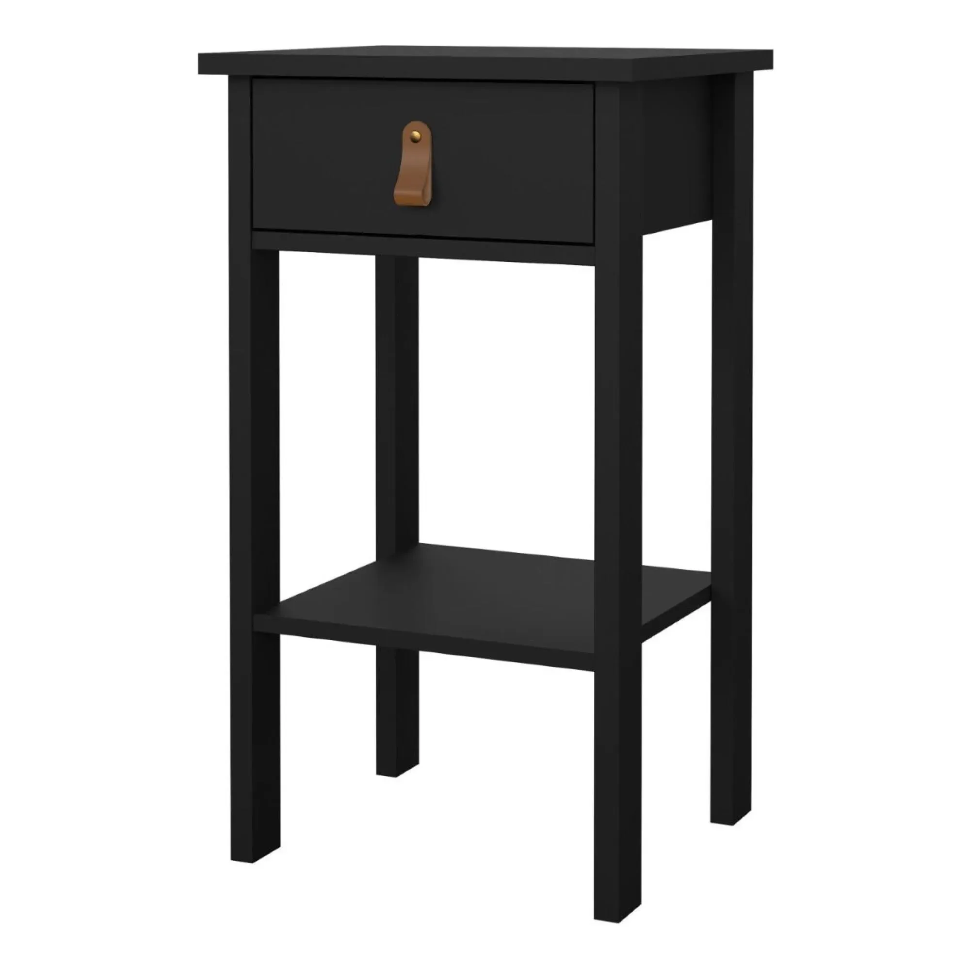 Barcelona 1 Drawer Bedside Table - Matt Black