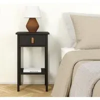 Barcelona 1 Drawer Bedside Table - Matt Black
