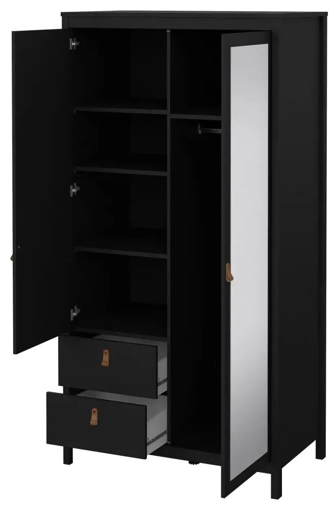 Barcelona 2 Door Combi Wardrobe - Black