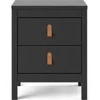 Barcelona 2 Drawer Bedside Cabinet - Black