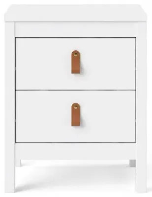 Barcelona 2 Drawer Bedside Cabinet - White image